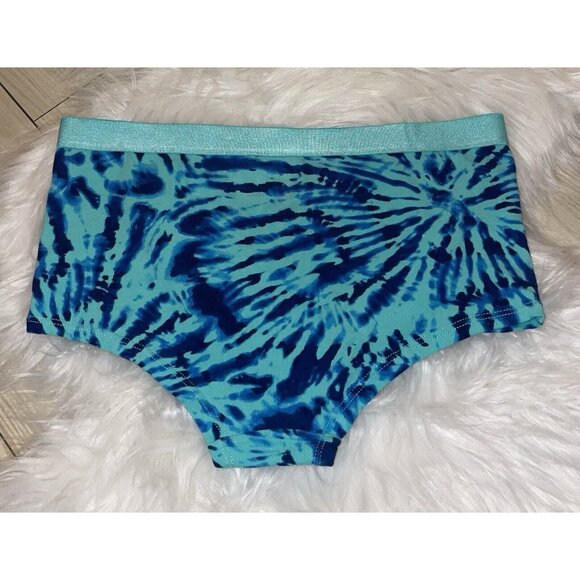Jenni Boyshorts Panties Tie Dye Cotton Blend Womens S Small Teal Blue Green - Picture 4 of 4